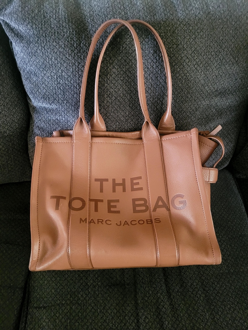 Marc Jacobs Argan Oil Leather Tote with Embossed Logo Patch